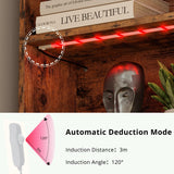 IRONCK Tall Bookcase with LED Lights, 70 in Industrial Bookshelves and Bookcases with Doors, 6 Shelf Display Storage Shelves Floor Standing for Home Office, Living Room, Bedroom IRONCK