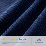 MAXYOYO Bean Bag Chair for Adults, Upholstered Floor Sofa with Armrests, Loveseat Boneless Couch with Tufted Cushion & Backrest, Sofa in A Box, Large Bean Bag Couch for Bedroom Living Room, Navy MAXYOYO