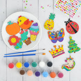 BenBen 30pcs DIY Wooden Magnets, Glow in The Dark Wood Crafts Kit for Kids, Arts & Crafts Supplies Painting Kit for Girls Boys Ages 4-8 8-12, Birthday Easter Gifts Toys BenBen