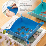 Tektalk 3000-Pc Jigsaw Puzzle Mat with 6 Felt Sorting Trays, Higher-Capacity Design, Roll-up Mat in Delicate Packaging Box with Hand Pump, Storing for 3000, 2000, 1500, 1000, 500 Jigsaw Puzzle Pieces Tektalk