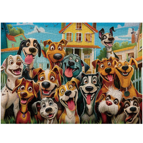 Funny Dog Puzzles for Adults 1000 Pieces, Cute Puppy Animal Jigsaw Puzzle, Challenging Happy Puppies Puzzle as Home Wall Art Decor PPuzzling