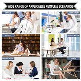 BOJUZIJA Ergonomic Drafting Chair,Standing Computer Desk Chair,Foot Ring,Lumbar Support,Swivel Task Chair - White BOJUZIJA