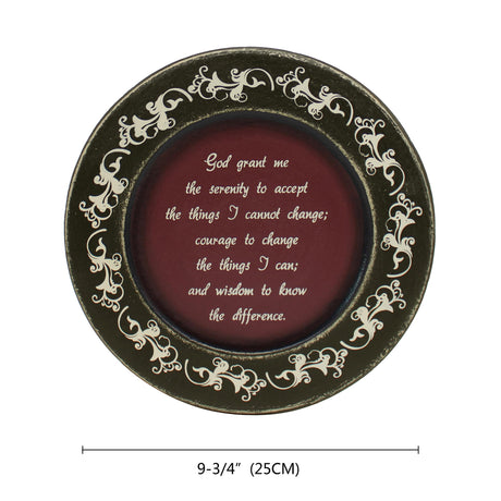 CVHOMEDECO. Primitives Vintage God Grant Me Wood Decorative Plate Retro Display Wooden Plate Home Décor Art, 9-3/4 Inch CVHOMEDECO.