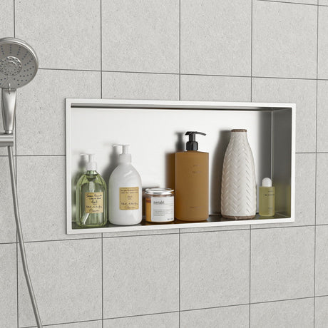 Stainless Steel Shower Niche With Seamless Design For Bathroom Storage HouseOfZazla