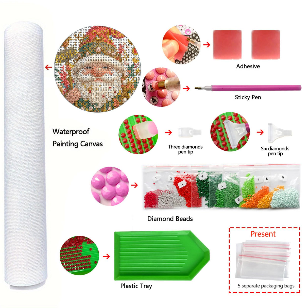 Zhenqing Whimsical Dwarf with Cane Diamond Painting Kit 7.87x7.87 Inch Full Drill, Fantasy DIY Craft for Adults & Teens, Enchanted Home Wall Decor Gift (20x20cm) - Complete Tools Included Zhenqing