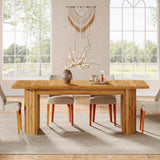Tribesigns 78.7" Extra Long Dining Table for 6-8 People, Large Farmhouse Kitchen Table with Wooden Tabletop, Rustic Style Rectangular Dinner Table for Dining Room, Kitchen, Living Room, Brown Tribesigns