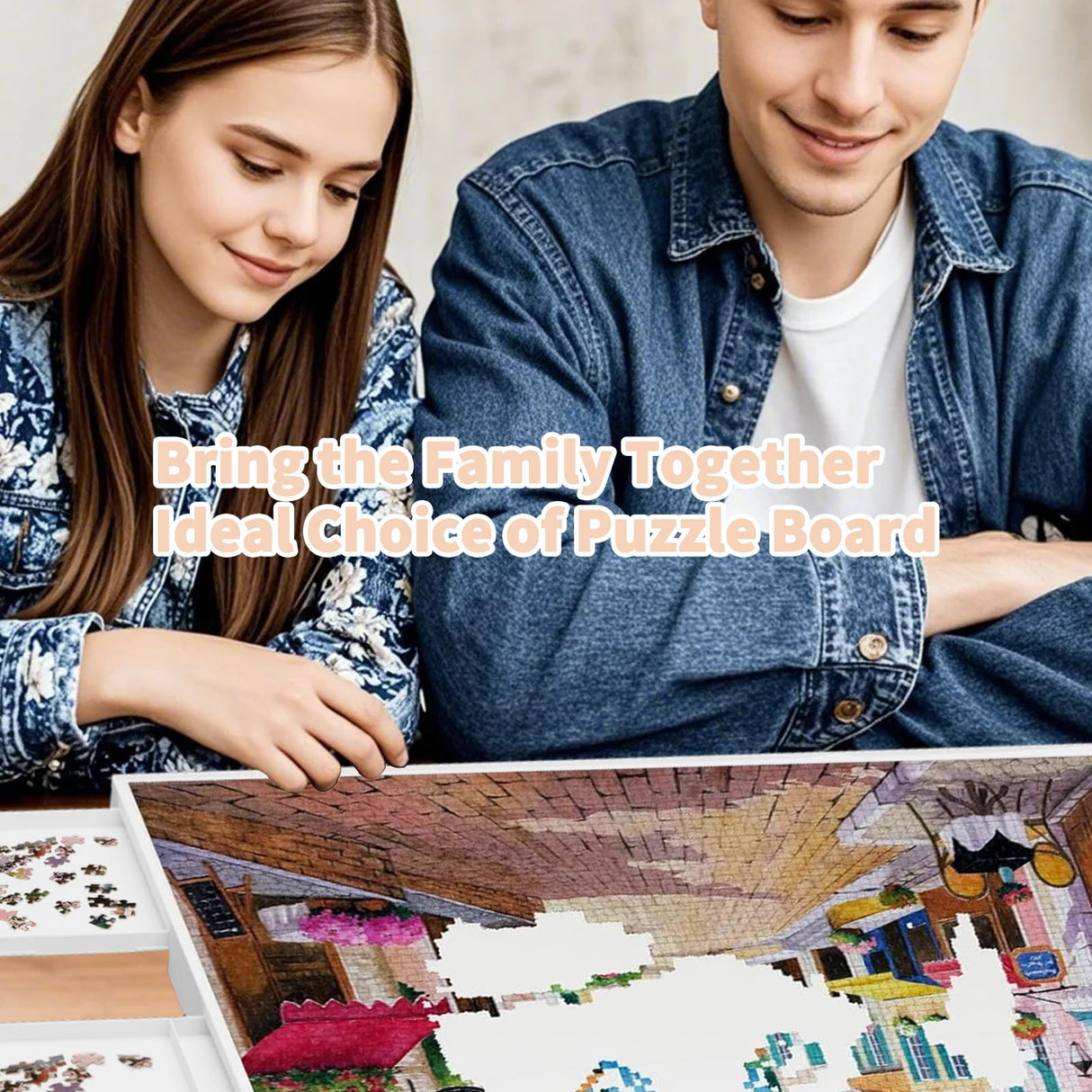 BZseed 1500 Pieces Puzzle Board with Drawers and Cover， Lightweight Design Puzzle Tables for Adults with Drawers BZseed