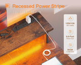 ODK 48 inch Gaming Desk with LED Lights & Power Outlets, Computer Desk with Monitor Stand & Storage Sheves, CPU Stand, Home Office Desk, Vintage ODK