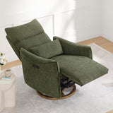 CHITA Swivel Rocker Recliner Chair, Power Nursery Glider Recliner, Nursery Rocking Chair with Adjustable Power Headrest, FSC Certified, Solid Wood Base, Moss Green CHITA