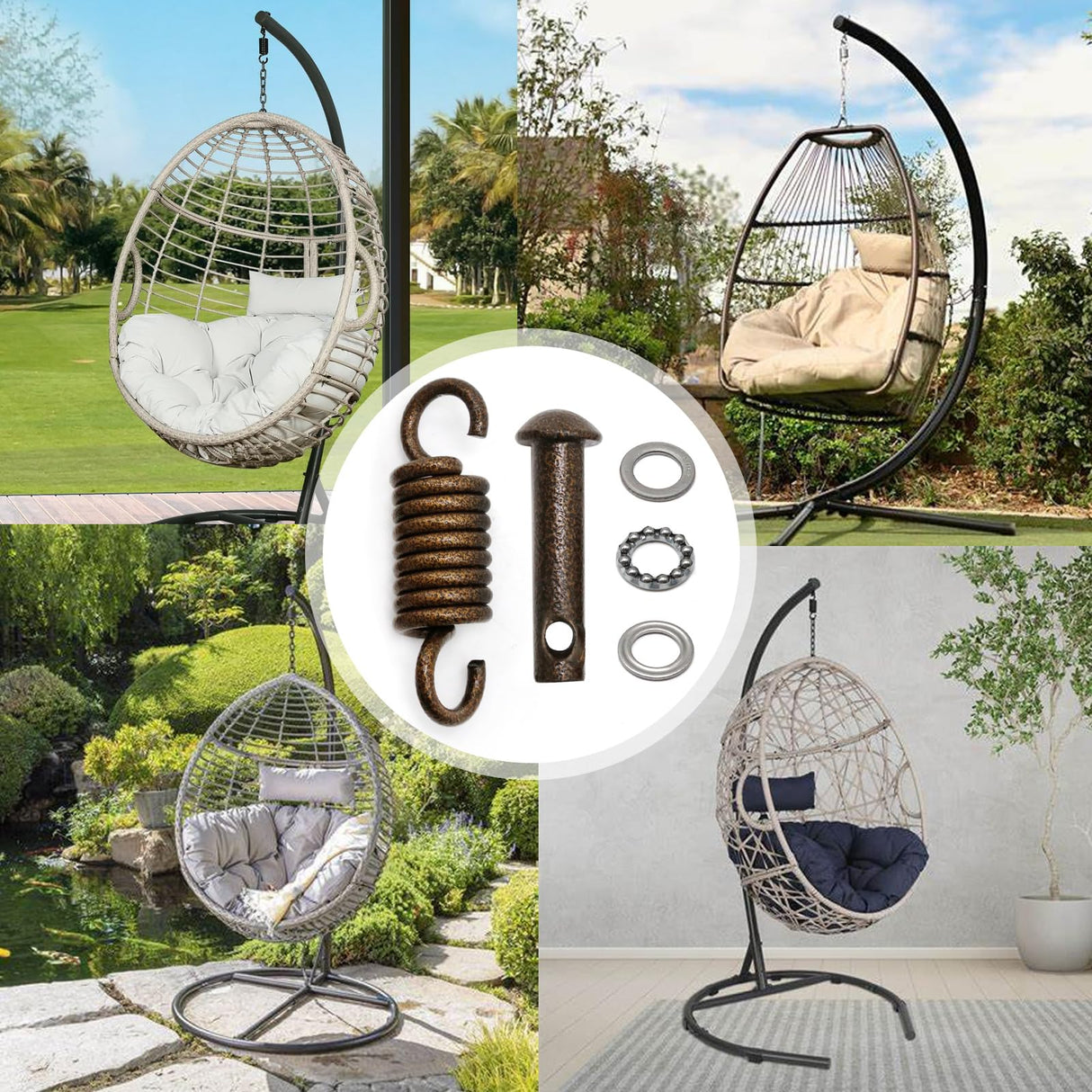 EATAKWARD Hammock Chair Ultimate Hanging Kit 500lbs Brown EATAKWARD