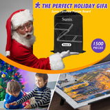 Sunix 1500 Pieces Jigsaw Puzzle Board, Foldable Puzzle Mat with Non-Slip Surface & 4 Sorting Trays, 39" x 26" Large Portable Puzzle Board Puzzle Pad, Felt Puzzle Table Top for Adults and Kids Sunix