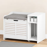 IDEALHOUSE Litter Box Enclosure with Top Opening with Cushion, Cat Litter Box Furniture Hidden, Litter Box Hidden, Cat House, Privacy Cat Litter Box Cabinet, White IDEALHOUSE