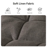 Vipbear Convertible Futon Sofa Bed,Dark Grey Linen Futon Couch with Detachable Cushion,Adjustable Backrest & Armrest,Modern Small Recliner Loveseat Sleeper Couch for Living Room,Office,Apartment Vipbear