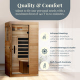 Dynamic Saunas Elite 1 Person Compact Ultra Low EMF FAR Infrared Sauna with Red Light Therapy & Bluetooth Speakers - Personal Indoor for Home & Gym DYNAMIC SAUNAS