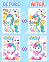 24 Pcs Make Your Own Unicorn Sticker Sheet, Unicorn Party Favors Face Stickers for Kids Girls Toddlers Crafts Activities Bags Birthday Party Favors Valentines Day Gifts for Kids Classroom Greingways