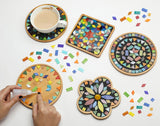 Lanyani 2 Sets of DIY Mosaic Craft Kits Mosaic Tiles Coaster Kit Make Your Own Mosaic Project Handmade Craft Set with Stained Glass Mosaic Tile Pieces for Decoration and Gift Lanyani