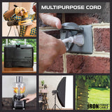 Iron Forge Cable Outdoor Extension Cord 75 ft, 16 Gauge Heavy Duty Power Extension Cords 3 Prong Weatherproof - SJTW - Great for Outdoor Lights, Lawn, Household Appliances - White IRON FORGE CABLE
