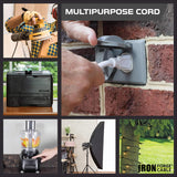 Iron Forge Cable 3 Outlet White Extension Cord 75 ft, 16/3 SJTW Indoor & Outdoor Heavy Duty 3 Prong Extension Cord with Multiple Outlets, Weatherproof Power Cable for Outside, Lawn, Home & Office IRON FORGE CABLE