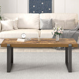EXCEFUR Modern Coffee Table, Industrial Wood and Metal Center Table, Cocktail Tea Table for Living Room Home Office, Rustic Brown, 44 Inch EXCEFUR