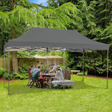 EROMMY 10' x 20' Pop Up Canopy Tent, Commercial Instant Canopy with Roller Bag, 6 Sand Bags, Outdoor Canopies for Festival, Event, Gray EROMMY