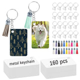 160 Pcs Metal Sublimation Keychain Blanks Bulk,Double Sided Sublimation Blanks Keychain Heat Transfer Keychain Blanks with Tassels,Sublimation Ornament Blanks Key Chain GEKIXUTP