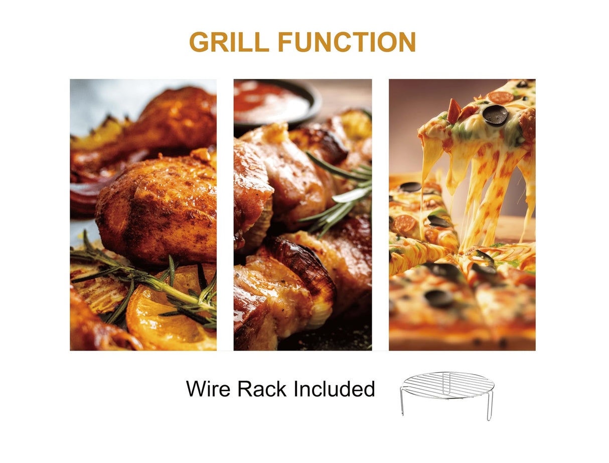 Emerson MWRG0901BK Retro Compact Countertop 800W Microwave Oven with 1,000W Grill Function, LED Display, 5 Power Levels, 8 Auto Menus, Glass Turntable and Child Safe Lock, 0.9 Cu. Ft., Black Emerson