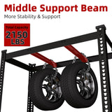 BuxWellBang 48" W x 18" D x 72" H Adjustable Garage Storage Shelves - 5-Shelf Heavy Duty Shelving Unit, Metal Utility Storage Organizer Racks for Warehouse Pantry Closet Kitchen, Black BuxWellBang