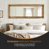 TRAHOME Full Length Mirror with Wooden Frame, 56"X22" Solid Wood Standing Floor Mirror for Farmhouse, Bathroom, Bedroom Decor, Hanging or Leaning Wall-Mounted TRAHOME