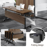 Conference Room Table Folding Conference Table, Foldable Flip Top Training Seminar Table, Office Training Room Table with Silent Wheels, Modern Meeting Table for Office Classroom (1Pack 47.2in) Lrxmastery