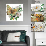 Stalente Diamond Painting Kits for Adults Butterfly, 5D Special Shape Diamond Art Kits for Beginners, Crystal Rhinestones Diamond Painting for Home Wall Decoration Gift 12×12inch, Flower Stalente