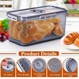 ANYPROLUS Bread Box for Homemade Bread, Bread Boxes for Kitchen Counter Airtight, Time Recording Bread Storage Container with Lid, Bread Containers Storage Airtight Loaf Bread Keeper, Grey ANYPROLUS