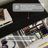 Virabit White Dresser for Bedroom with 6 Drawers, 44" Tall Wooden Farmhouse Cabinet, Modern Kids Dresser with Metal Handle, Mid Century Chest of Organizer for Closet, Living Room, Hallway Virabit