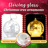 HappySpot 6 Pcs LED Christmas Clear Ball Set Xmas Tree Glass Light up Hanging Decorative Plastic Ornament for Xmas Party Decorations HappySpot