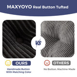 MAXYOYO Modular Sectional Sofa Couch, U Shaped Modern Cloud Couch with 2 Ottomans, Sofa in A Box, Tufted 6-Seat Boneless Sleeper Chair for Living Room, No Assembly Required, Black MAXYOYO