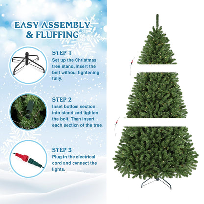 WBHome 5 Feet Christmas Tree, Pre-lit Premium Spruce Hinged Artificial Christmas Tree with 200 Lights, 539 Branch Tips