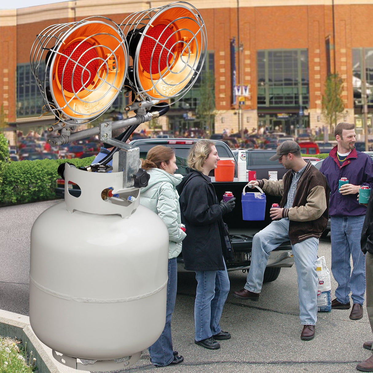 Avenger FBDTP15 Infra-Red Tank Top Outdoor Heater for Use with Propane Gas Tanks for Camping, Patios, and More, Single Burner, 15,000 BTU, Silver Avenger