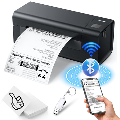 ZRHI Thermal-Label-Printer-Shipping Label Printer for Small Business 4x6 Bluetooth Thermal Printer 300mm/s Compatible Windows,Mac,iOS, Android,Desktop Printer Labels Maker Used for Amazon,Shopify