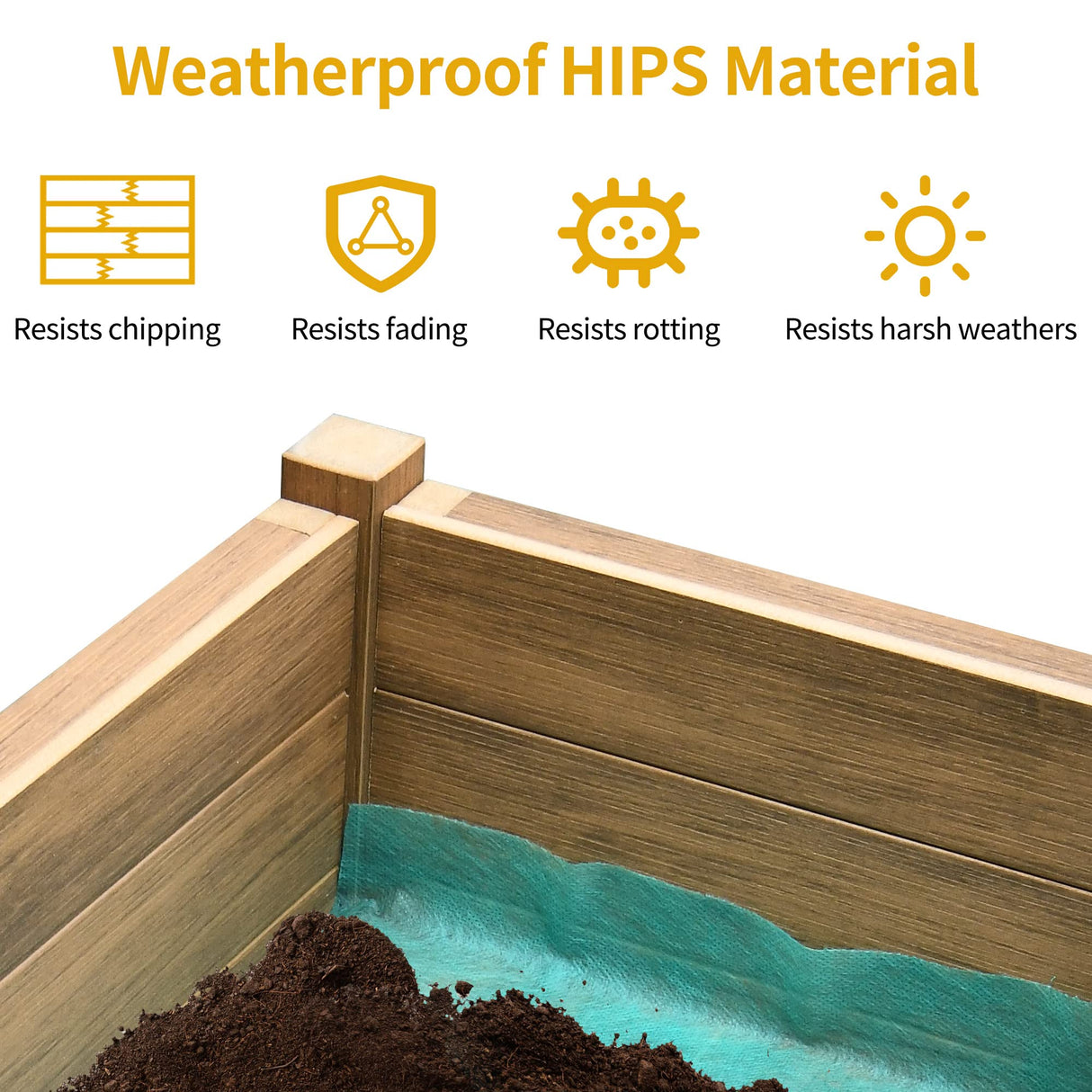 DWVO 48x18x30in Raised Garden Bed, Poly Wood Planter Box Stand,Weather Resistant Planter Box with Legs, Elevated Garden Bed for Backyard, Patio, Balcony, Brown DWVO