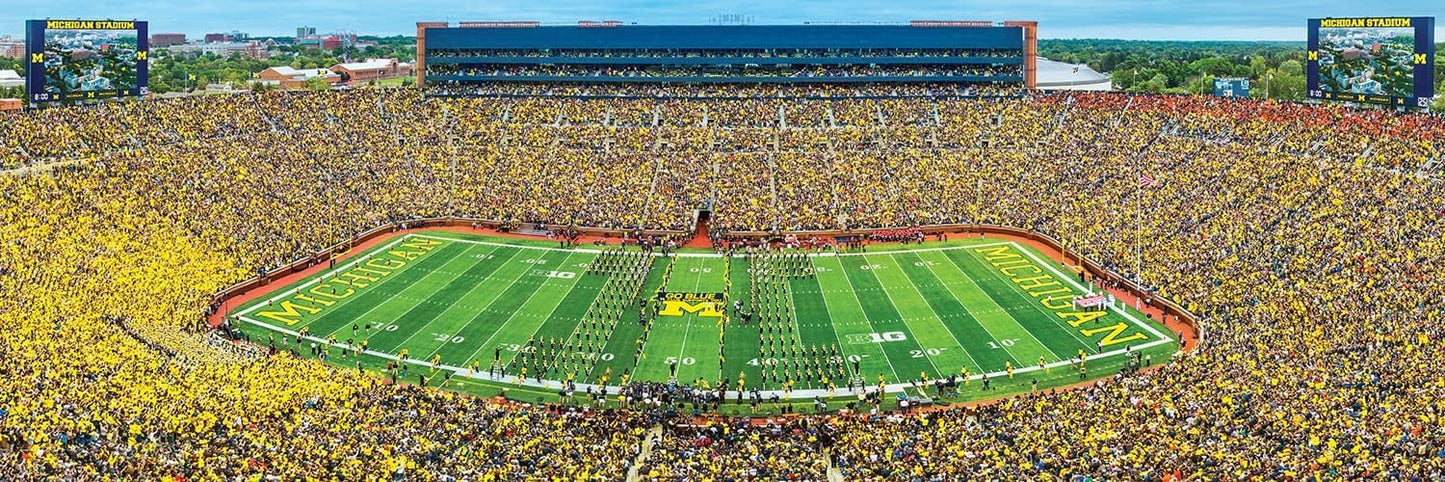 MasterPieces - 1000 Piece Jigsaw Puzzle, NCAA Michigan Wolverines, Panoramic Football Stadium View, Fun for Adults and Family, 13" x39