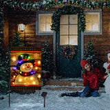 Lighted Christmas Garden Flag for Outside, Led Snowman Garden Flag, Winter Yard Flag 12x18 Double Sided for Outdoor Yard Porch Lawn Decoration FLAGMESAGE