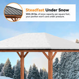 Modern Shade Tranquil Grove Wood Gazebo 12' x 16', Permanent Grill Gazebo with Galvanized Steel Hardtop Roof, Cedar Framed Wooden Pavilion for Garden, Backyard Modern Shade Outdoor Living Spaces