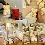2PCS Rose Bear Silicone Mold,3D Teddy Bear Candle Making Molds,Silicone Epoxy Resin Mould,Ornament for DIY Wax Candle Art Craft Cake Chocolate Home Decor Valentine Gifts Birthday Gift（MINI） JDH Silicone