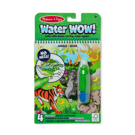 Melissa & Doug On The Go Water Wow! Reusable Water-Reveal Coloring Activity Pad – Jungle - Party Favors, Stocking Stuffers, Travel Toys For Toddlers, Mess Free Coloring Books For Kids Ages 3+ Melissa & Doug
