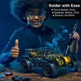 Premium Inside Insight Clear Wood Burning Kit & Soldering Iron Kit + Case, Solder, 8 Tip, Tweezer, Pump, Flux, Precise Pen-Fast Heat, LCD Temp Control 392-932°F, Art, Craft, Electronics, Pro DiY Inside Insight