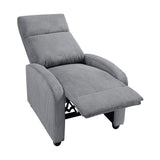 Lexicon Pushback Recliner Chair Armchair Push Back Recliner, Corduroy Chair with Solid Wood Frame and Metal Seat Base, Single Sofa Accent Chair for Living Room/Office/Apartment, Dark Grey Lexicon