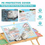 BittPicc 1500 Piece Puzzle Table with Drawers 25"x34" Wooden Jigsaw Puzzle Table with Legs and Protective Cover Adjustable Portable Puzzle Tables for Adult Folding Puzzle Board Table BittPicc