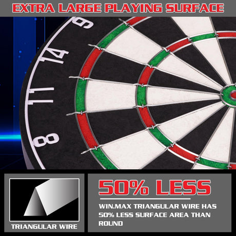 Dart Board - Bristle Steel Tip Dartboard Dart Boards for Adults Bristle Steel Tip Dartboard Set Dart Boards for Adults Rotating Number Ring Staple-Free Bullseye with 12 Darts Metal Tip (New) WIN.MAX