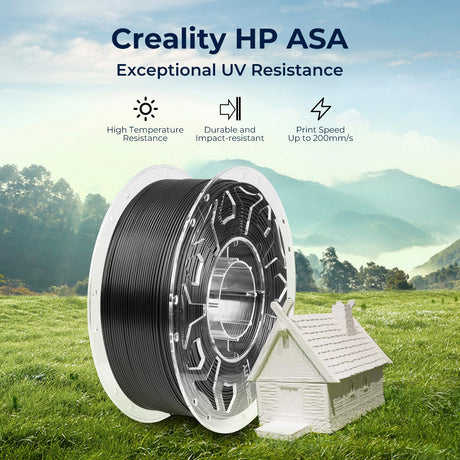 Creality ASA 3D Printer Filament 1.75mm, 1kg(2.2lbs)/Spool – UV & High-Heat Resistant, Weather Resistant, Dimensional Accuracy ±0.03mm, Ideal for 3D Printing Outdoor Functional Parts, Black Creality