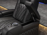 Valencia Tuscany Home Theater Seat - Nappa Leather Power Recliner with Cool Gel Memory Foam, USB-C/A Charging, RGB LED Lights, Adjustable Lumbar & Headrest (Single Recliner,Black) VALENCIA THEATER SEATING