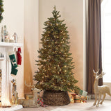 Christmas Tree Collar, 23.5’’ D Handmade Water Hyacinth Christmas Stand Tree Collar Basket Base Cover for Holiday Decoration BAYN